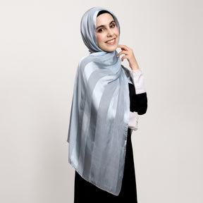 YZ291 Striped Satin Long Scarf Shawl