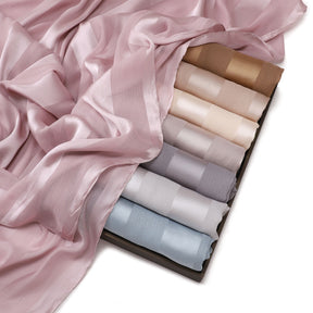 YZ291 Striped Satin Long Scarf Shawl