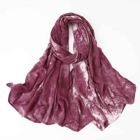 SS005 Tie-Dye Printed Modal Hijab with Double-Stitch Detail