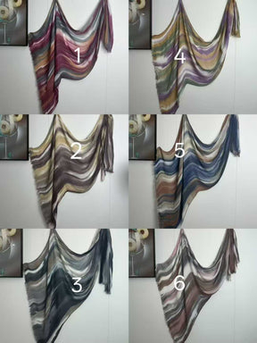 YC001  Gradient Tie-Dye Vintage Versatile Printed Modal Crinkled Hijab