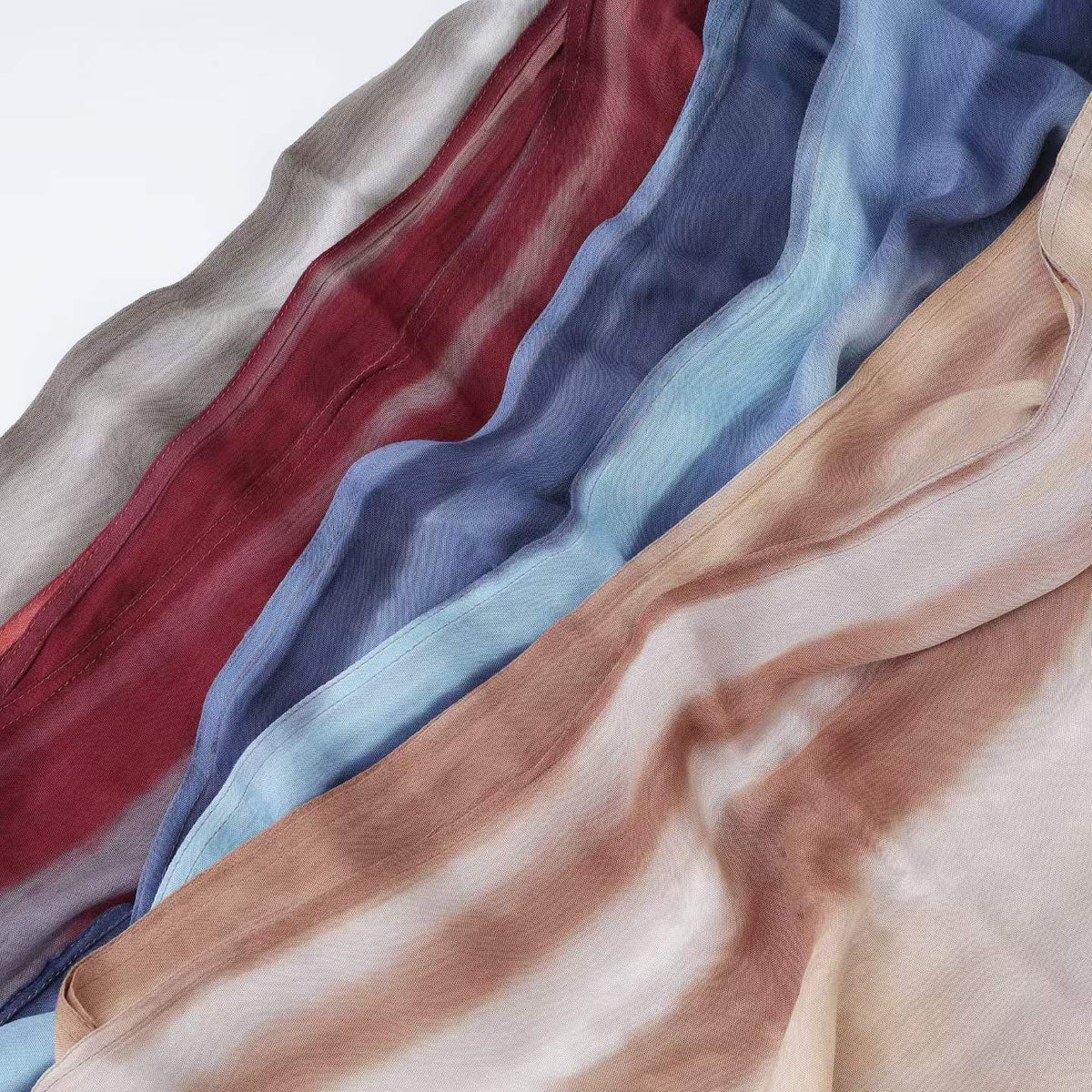 SS010 Breathable Sun-Protective Modal Tie-Dye Crinkled Hijab