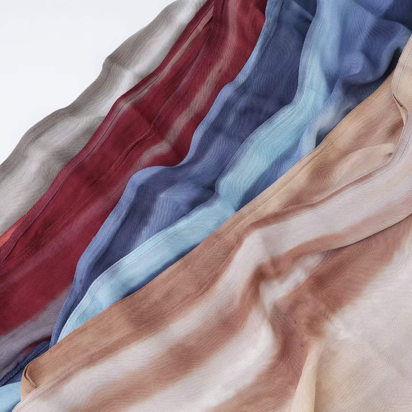 SS010 Breathable Sun-Protective Modal Tie-Dye Crinkled Hijab