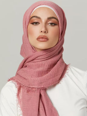 MSL090  plain color wholesale crinkle cotton hijab