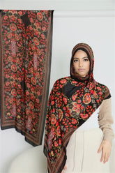 MY087 Blooming Flowers tudung print hijab/scarf polyester cotton