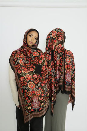 MY087 Blooming Flowers tudung print hijab/scarf polyester cotton