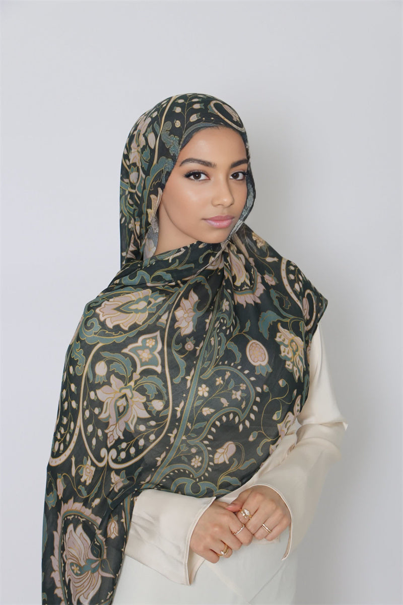 MY086 Traditional Headscarf Printed hijab/scarf Polyester Cotton