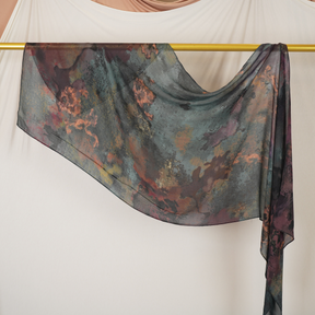 DL001  Modal printed hijab with square corners and rolled hem
