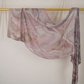DL001  Modal printed hijab with square corners and rolled hem