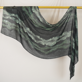 DL001  Modal printed hijab with square corners and rolled hem