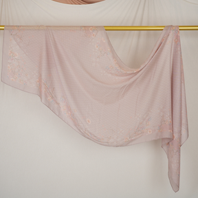 DL001  Modal printed hijab with square corners and rolled hem
