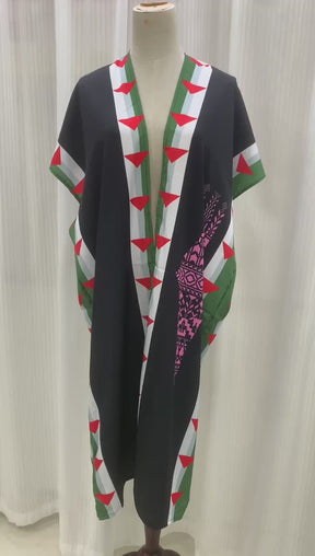 MY020  Palestinian print jacket long sleeveless