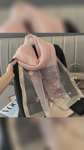 WJ003  Fashion silk blend  autumn and winter warm scarf fashion high-end long shawl print scarf outside