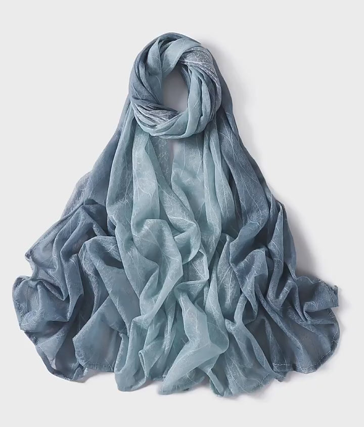 YZ80 Lace breathable hollow slightly elastic wave gradient color hijab  hijab/tudung  printed hijab  printed scarf  Gradient