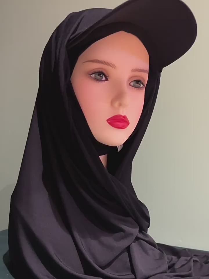 JM-01  New brim solid color women's scarf baseball cap Brim all-over Muslim headscarf cap