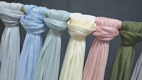 JS001  Best-selling breathable and cool island satin crepe long scarf