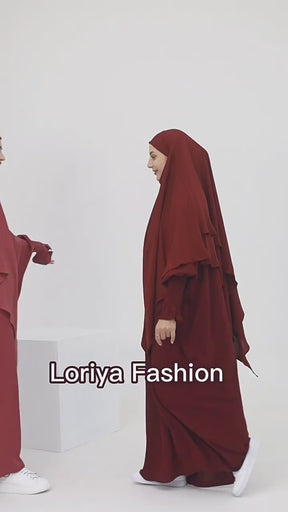 Vestido estilo murciélago Tiktok de color sólido turco de Dubái, Oriente Medio, LR616