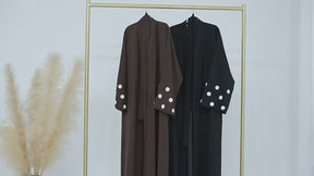 LR852 Fashionable Cloud Embroidery Dubai Turkish Elegant Cardigan Abaya